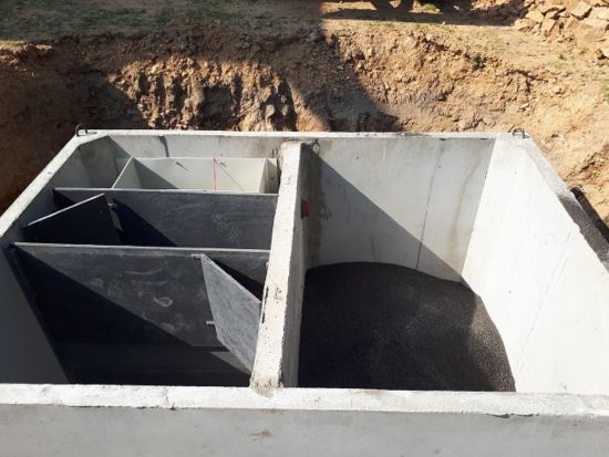 betonový septik s integrovaným filtrem, db betonové jímky, ukázka realizace