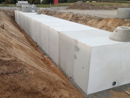 Akumulační nádrž, Planá nad Lužnicí, Pila Pasák, betonová nádrž na dešťovou vodu, db betonové jímky, ukázka realizace