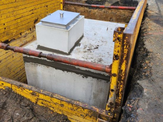 betonová vodoměrná šachta samonosná, db betonové jímky, ukázka realizace