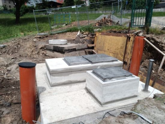 regulační šachta armaturní, vysočina, db betonové jímky, odkaz na referenční zakázku