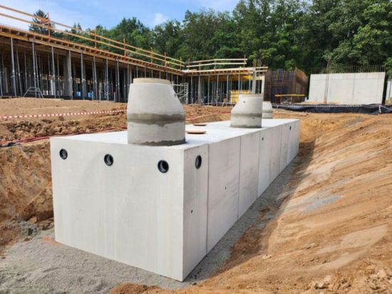 betonová požární nádrž, Lošbates, zdroje požární vody, db betonové jímky, ukázka realizace